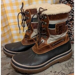 Men's Sperry Top-Sider Ice Bay Tall Duck Winter Boot Shoes Shearling Lined